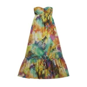 On Line Silk Strapless Bandeau Maxi Dress